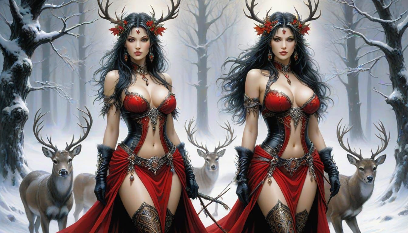 Sultry Santa Seductress in Christmas Wonderland, Cyberpunk F...