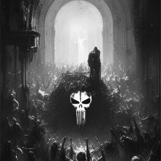 Punisher in Horror Style of Doré and Rutkowski