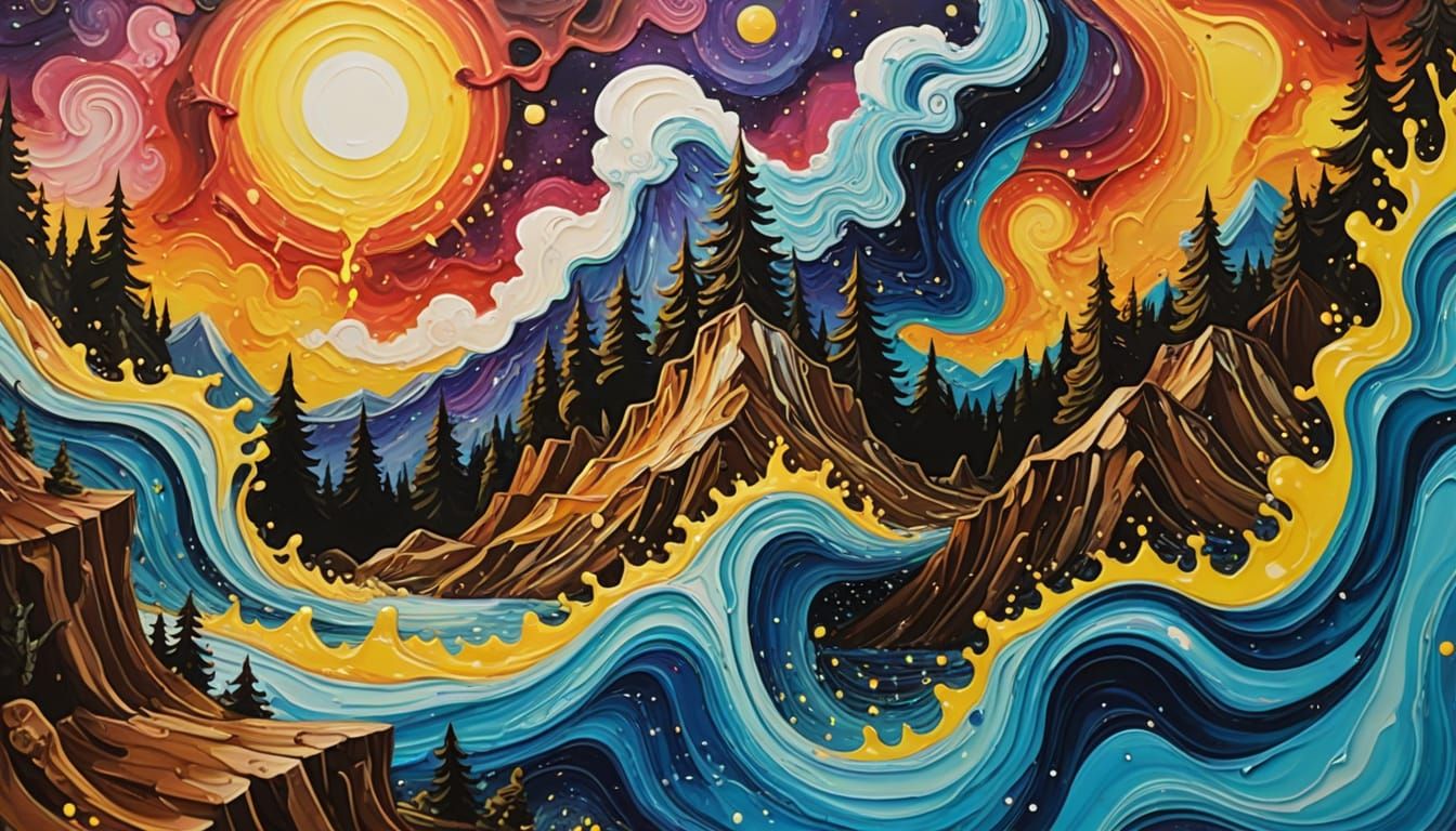 Gravity Falls Inspired Acrylic Pouring Fluid Art