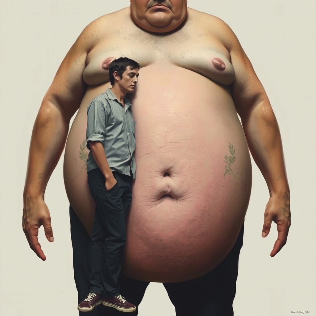 Man Engulfed: Surreal and Haunting Realism