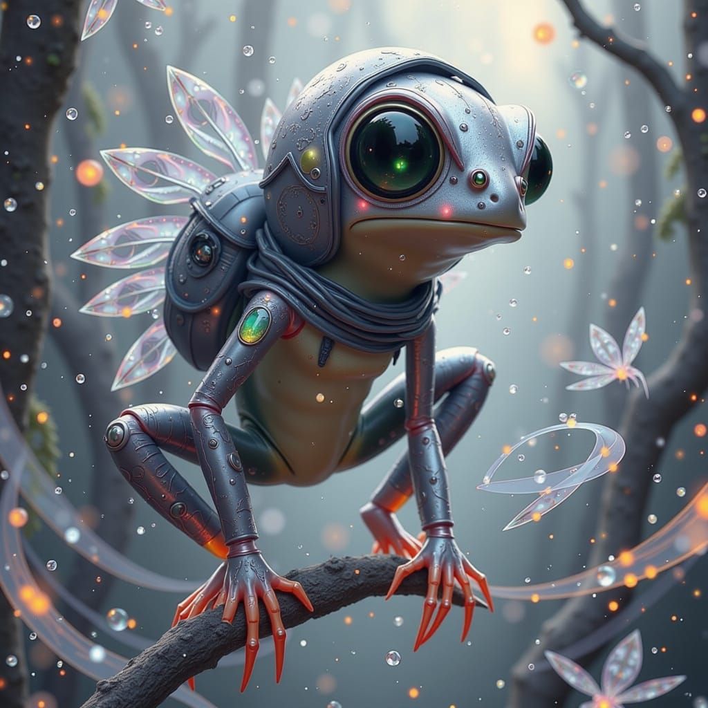 Ethereal Astronaut Frog in Whimsical Dreamscape