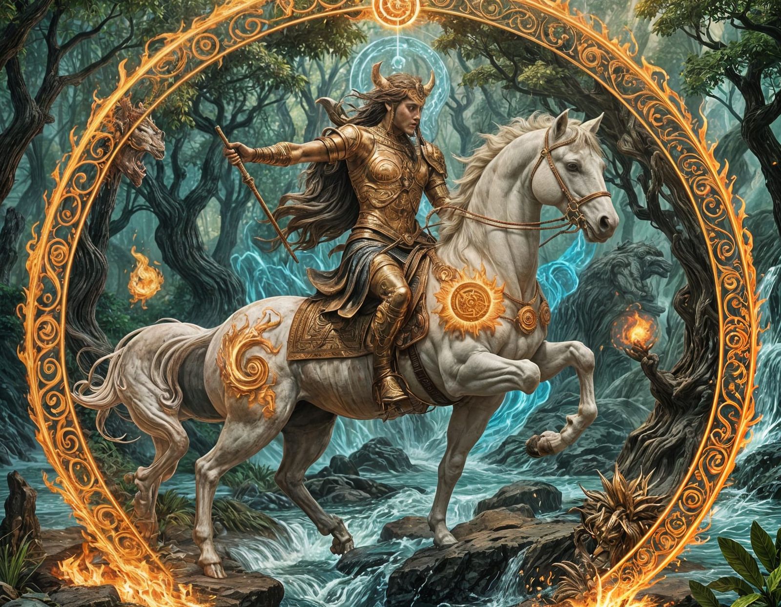 Elemental Centaur in Magical Circle of Power