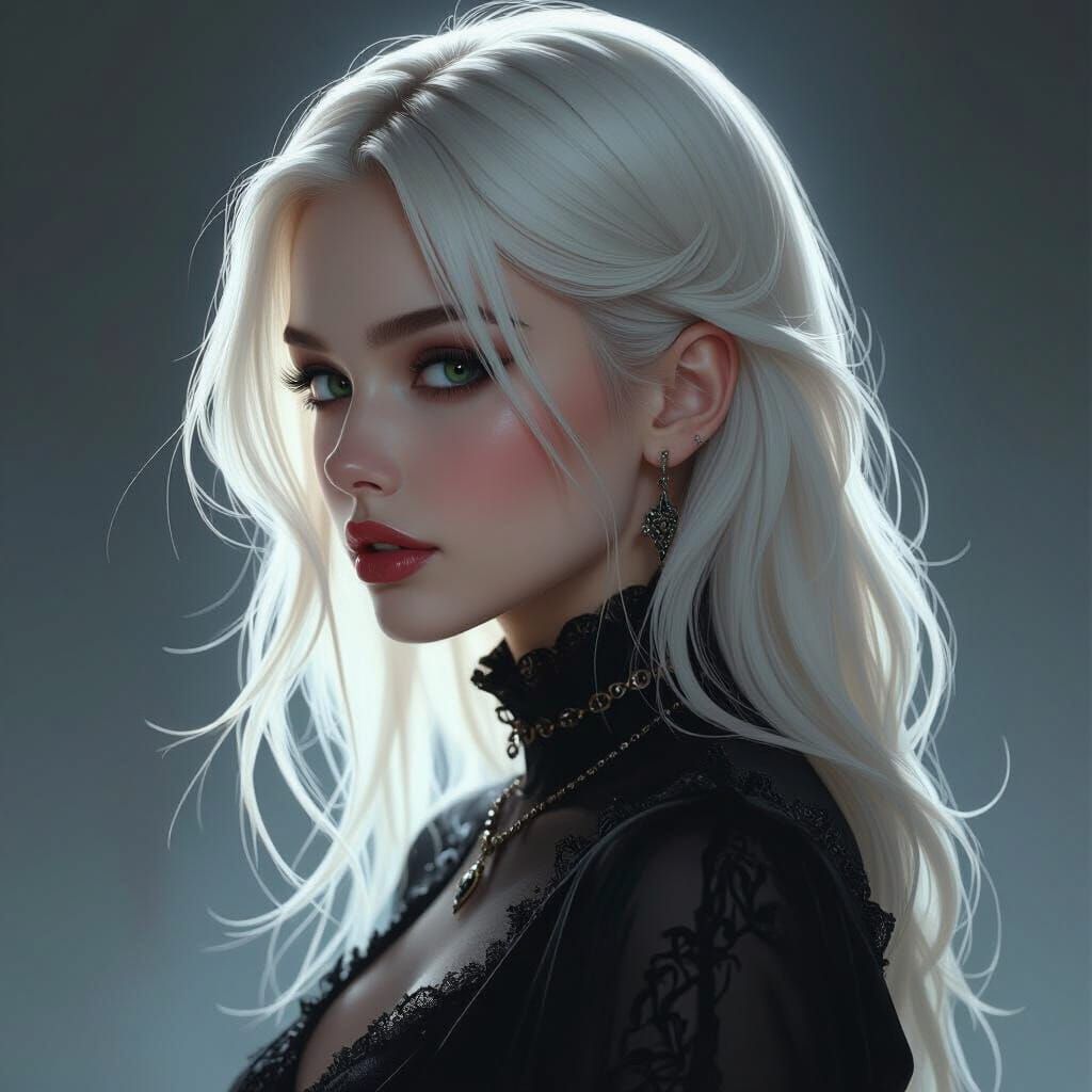 Goth Girl Profile Picture with Blonde Hair and Dark Outfit