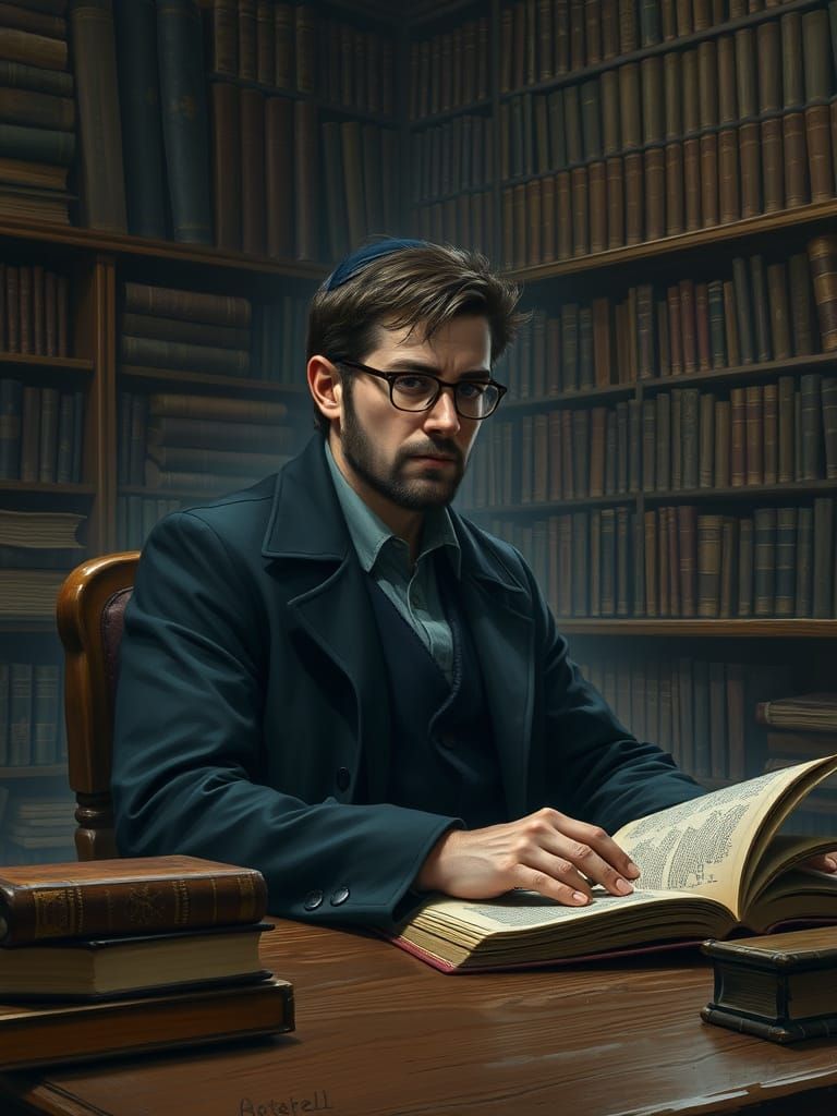 Orthodox Scholar Attentively Listens in a Sacred Study