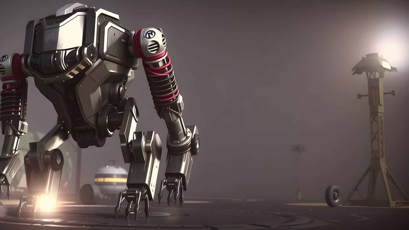 Epic Sci-Fi Mech in Polished Metal