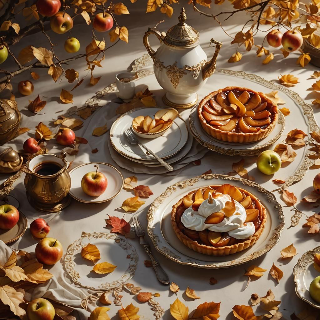 Delicious Tarte Tatin with Apples in Fantasy Style
