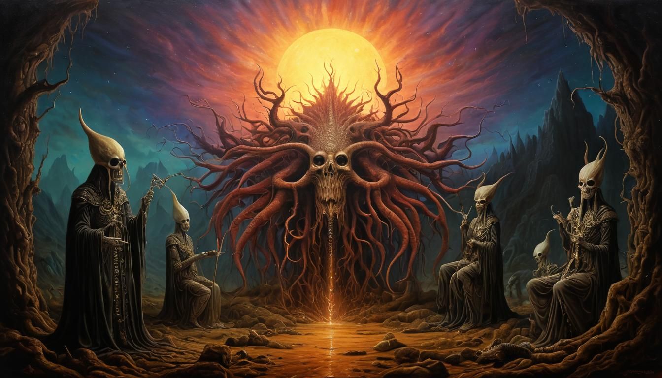 Surreal Fantasy Monster Painting in Mystic Style