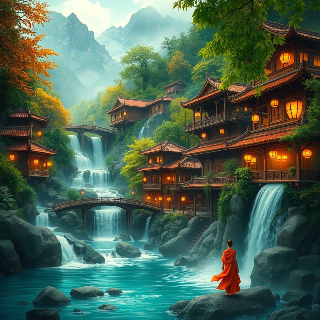 Enchanted Himalayan haven, where waterfalls whisper wonder