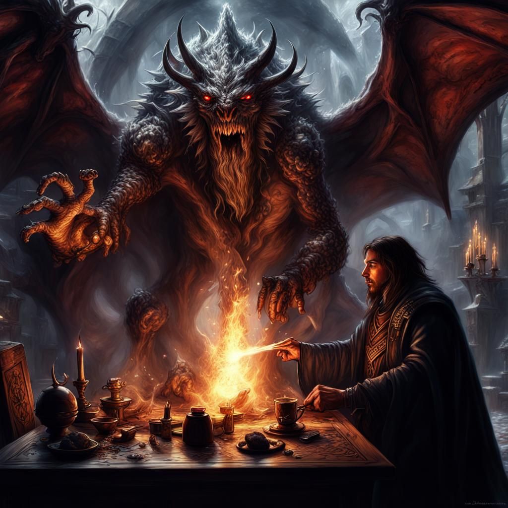 Warlock Casting Eldritch Blast Spell in Fantasy