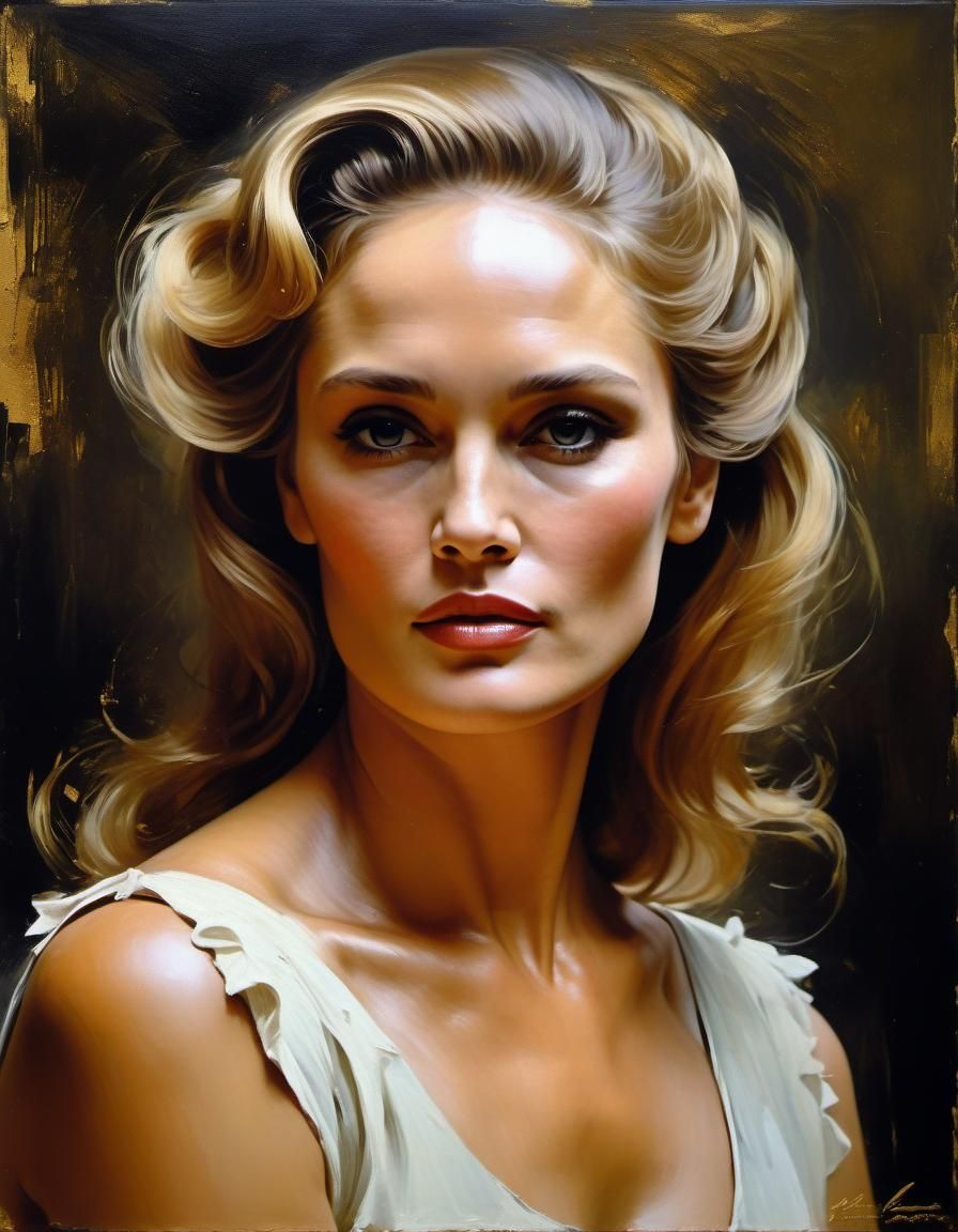 Detailed Oil Painting Portrait Inspired by Ursula Andress