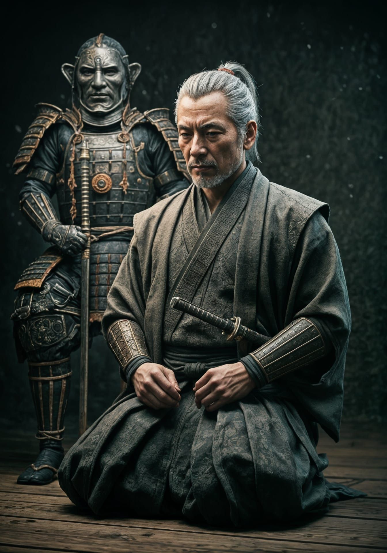 Meditating Samurai: Hyperdetailed Fantasy Portrait