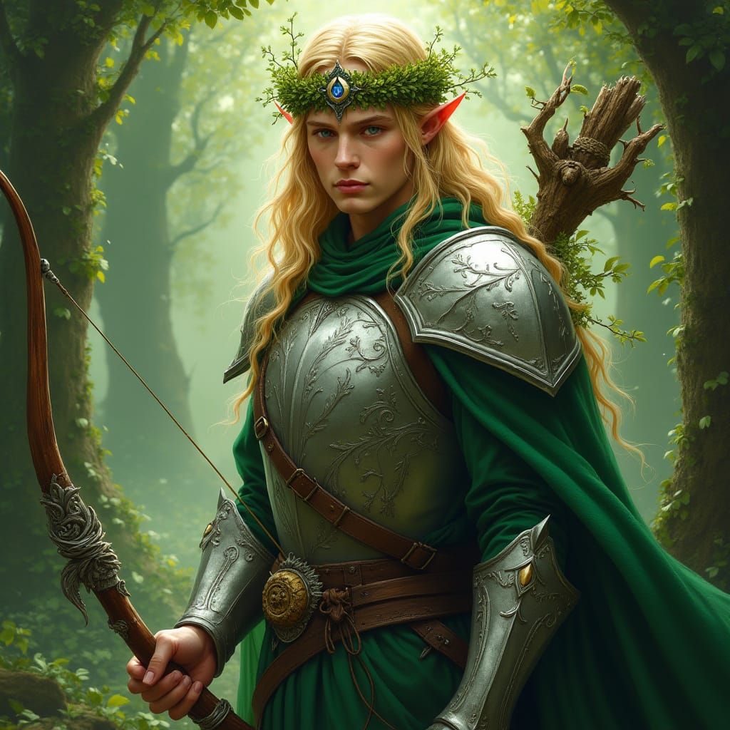 Regal Elven King in Emerald Woods