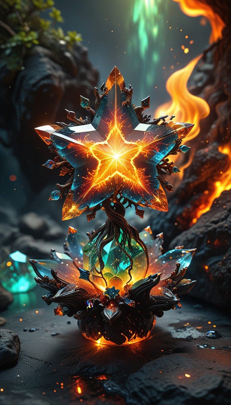 Surreal Earthly Gemstone Tree Radiates Life in Vibrant Color...