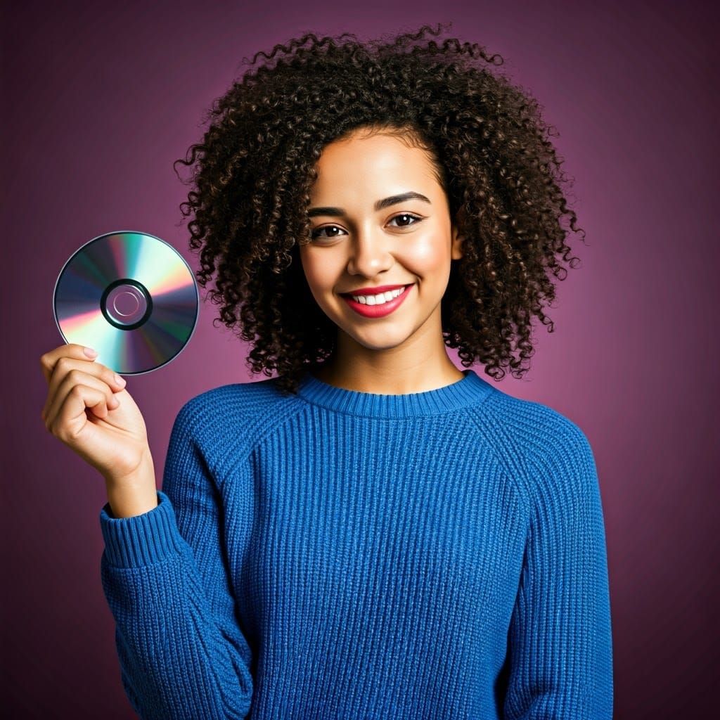 Vibrant Afro-Latina with EDM CD, Amy Sherald Style