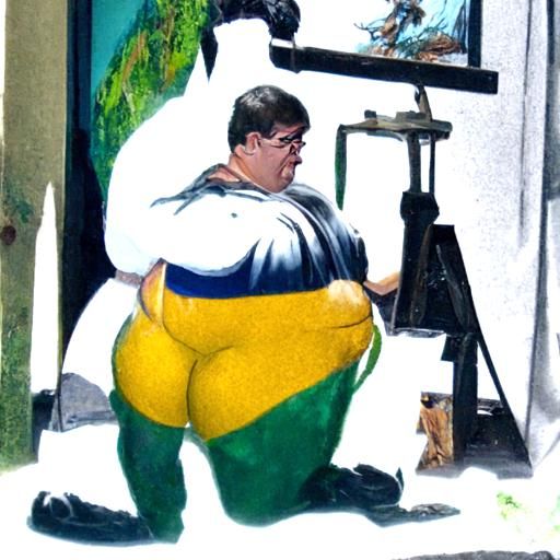 Peter Griffin Gets a Lift: Oil Painting