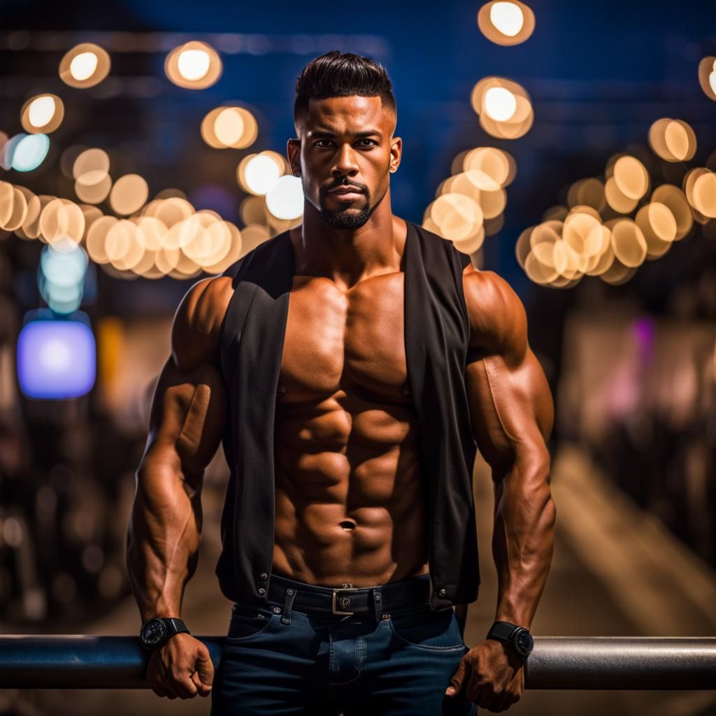 Androgynous Bodybuilder in Natural Lighting