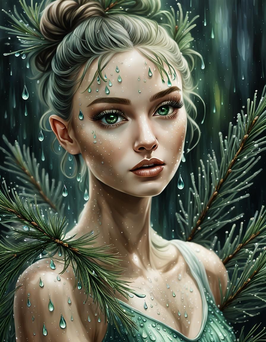 Surreal Fairy Ballerina in Dark Botanical Art