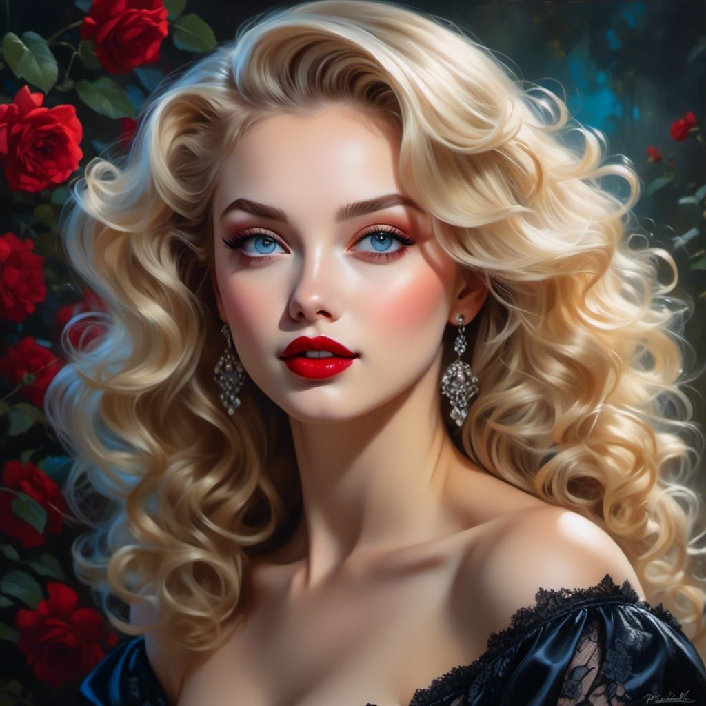 Gorgeous Woman Portrait in Oil Painting Style