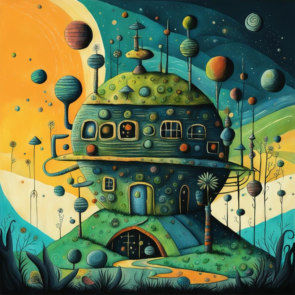 Extraterrestrial Life in Art Brut Style