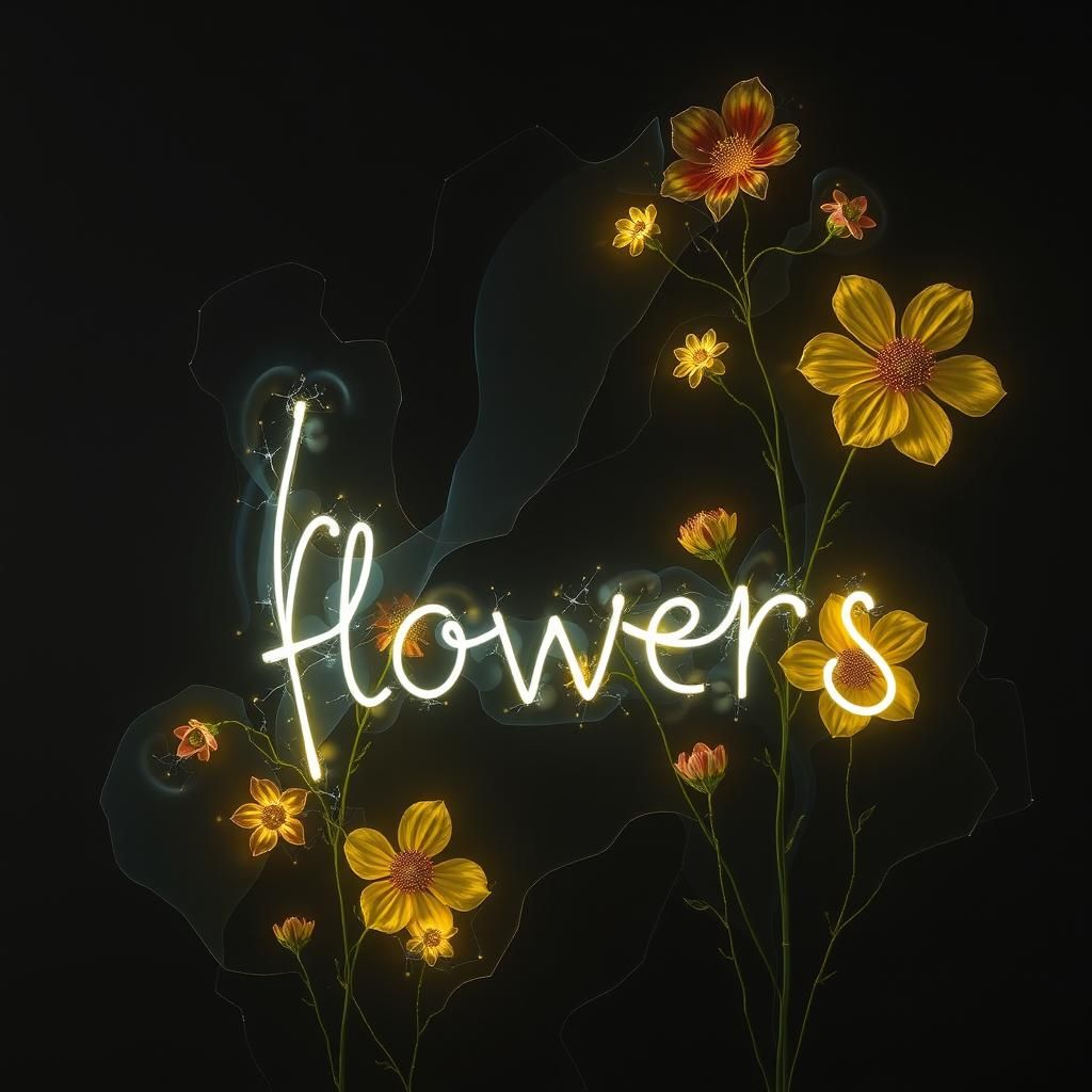 Abstract Word Art with Flowers and Gaslighting