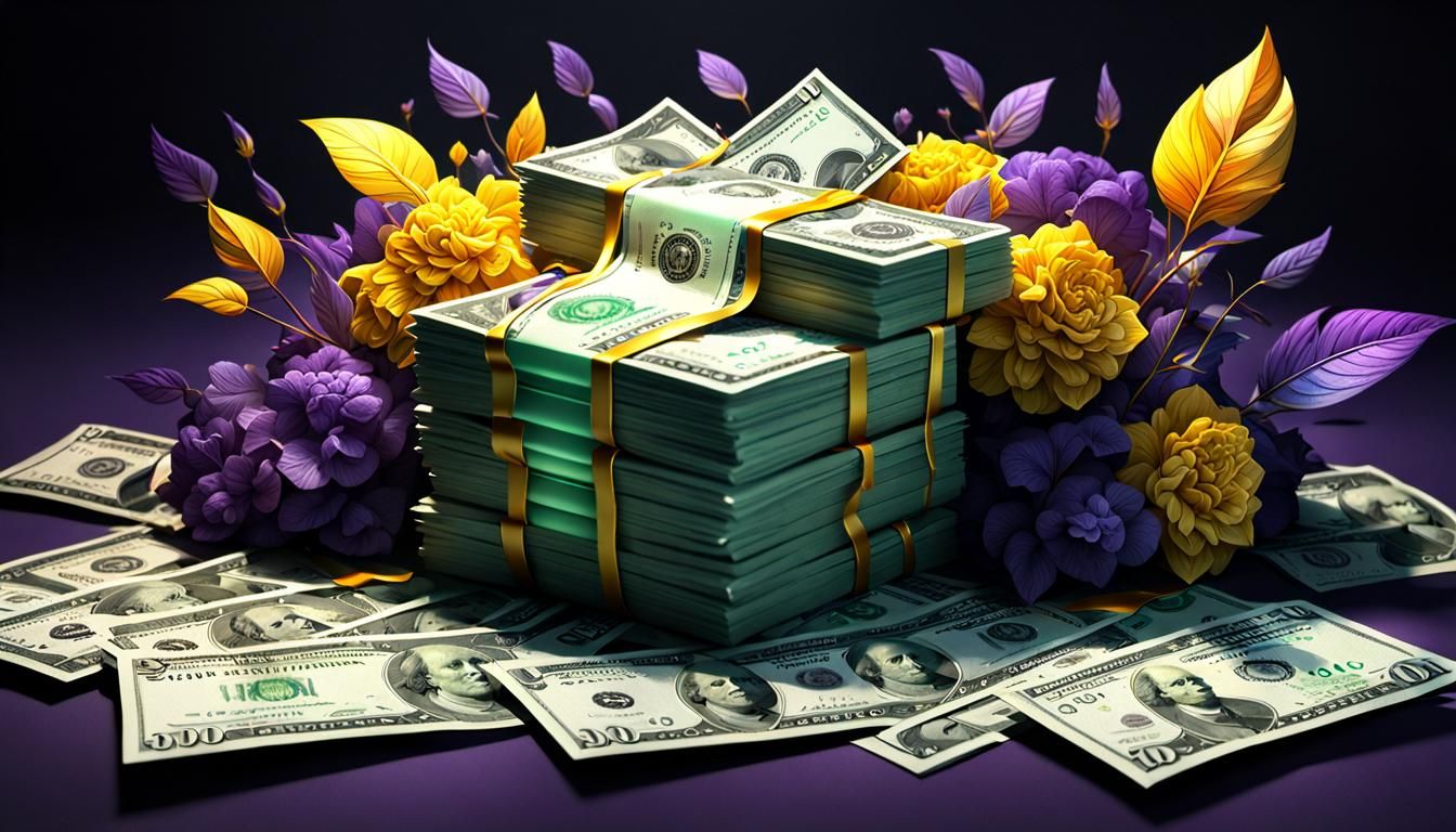 Hyperdetailed Dollar Banknotes in Dark Fantasy Style