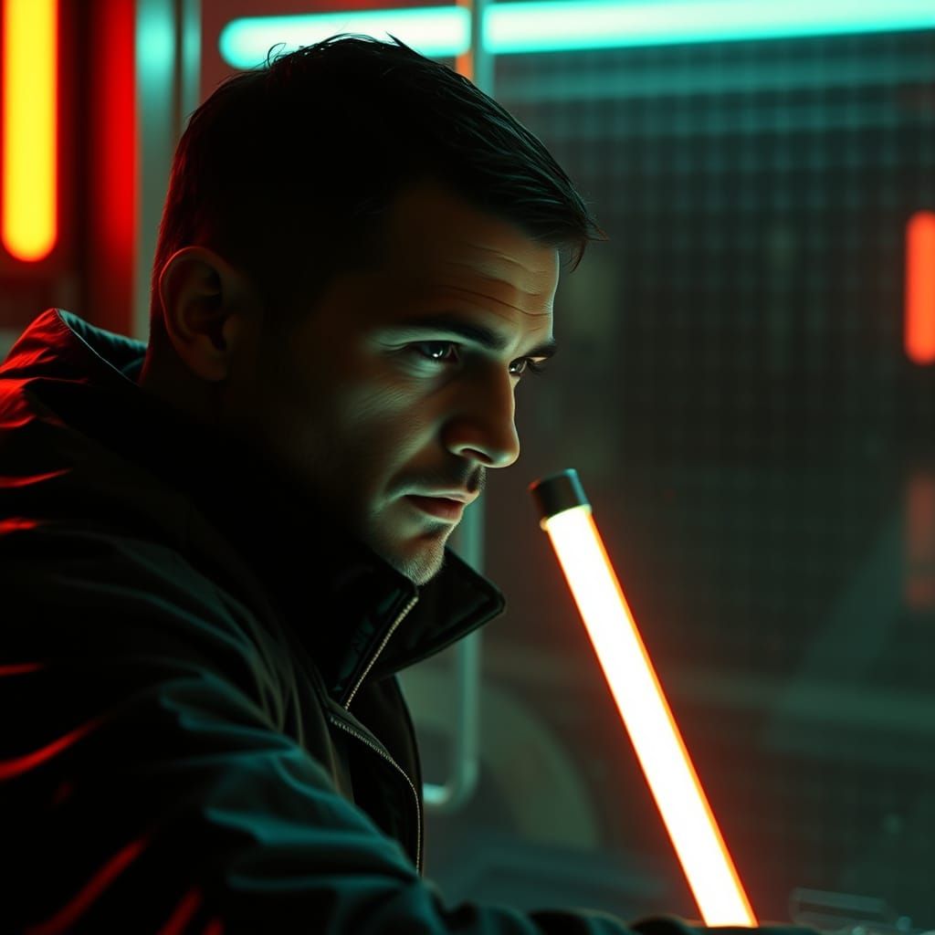 Neon Cityscape in a Blade Runner Style