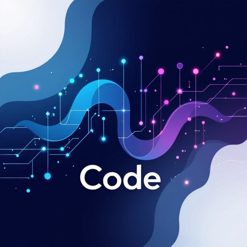 Abstract Geometric Code & Data Flow Banner