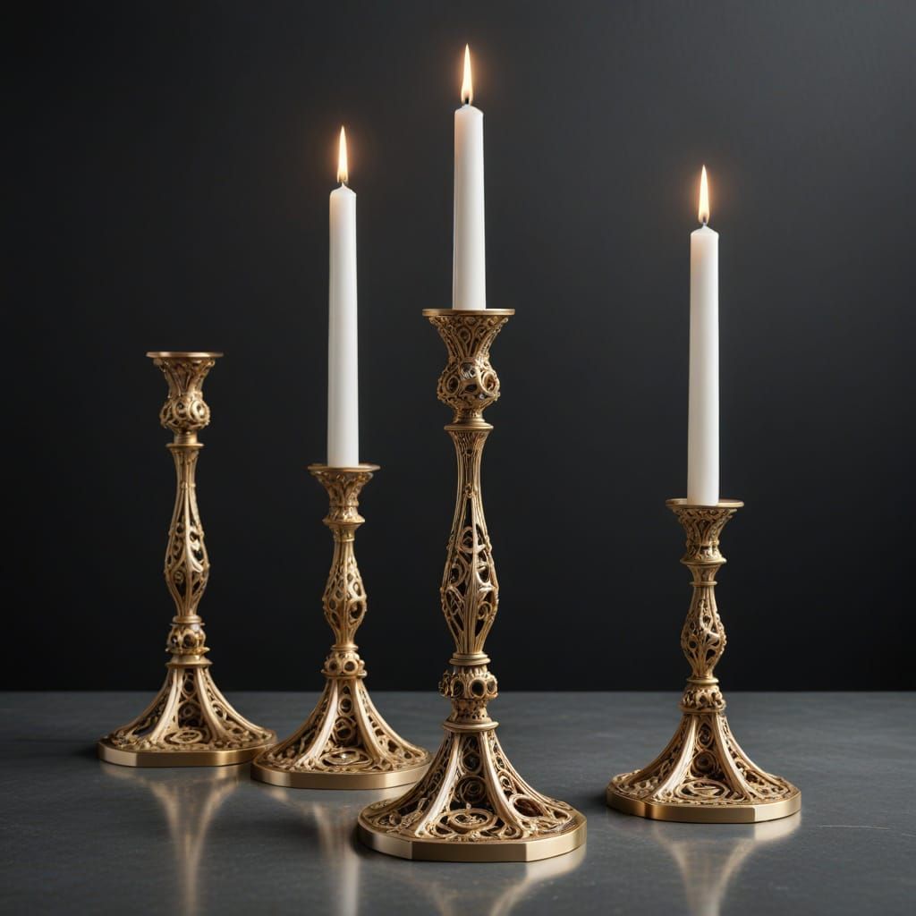 Ornate impossible futuristic candlestick
