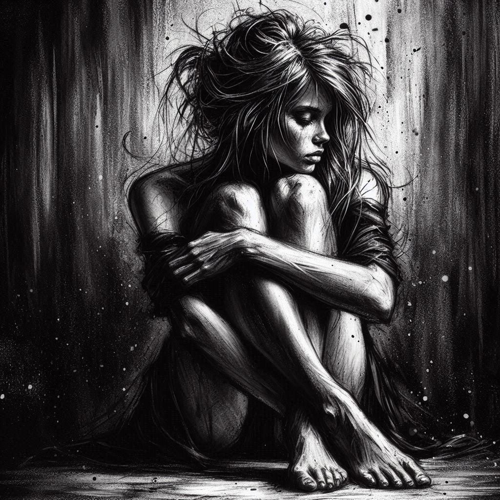 Charcoal Drawing of Fruit Still Life