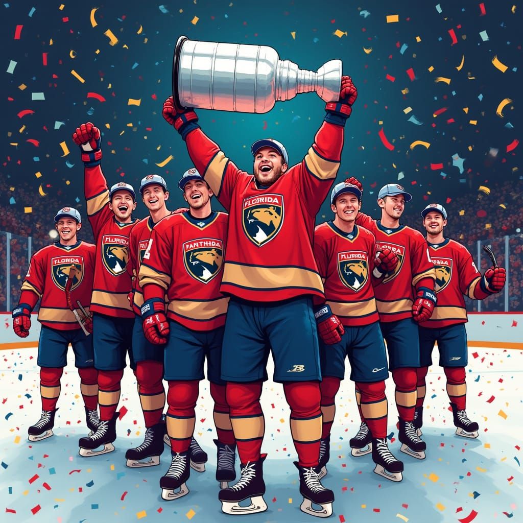 Florida Panthers Stanley Cup Victory: Stylized Illustration