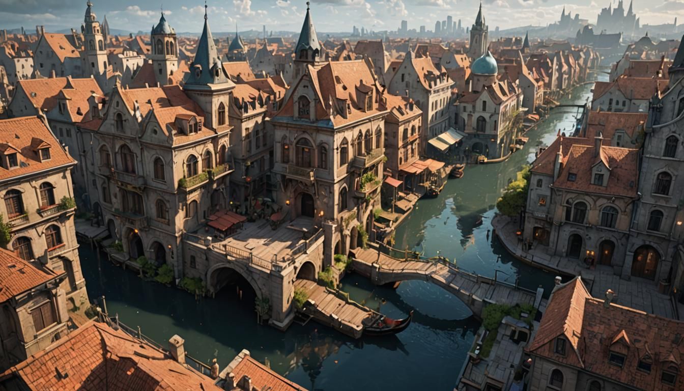 Grand canal of Raven's Bluff, Faerun.