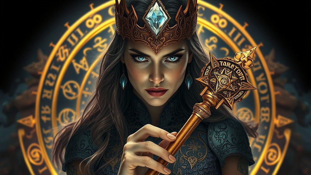 Sorceress Warping Reality in Hyper-Detailed HDR Style