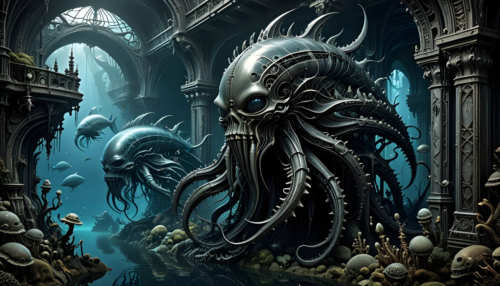 Mythical Underwater World in Gothic Style