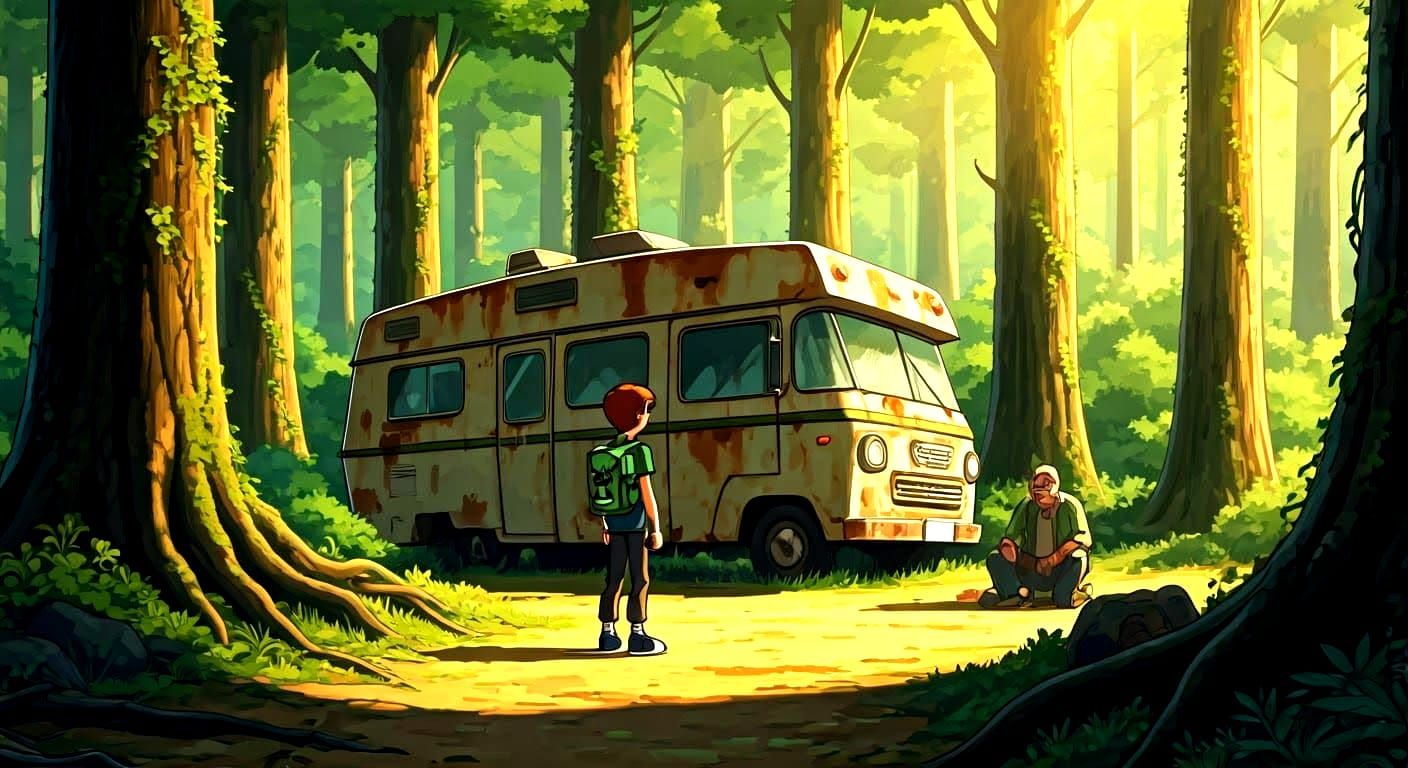 Ben 10 Camping Adventure in Anime Style