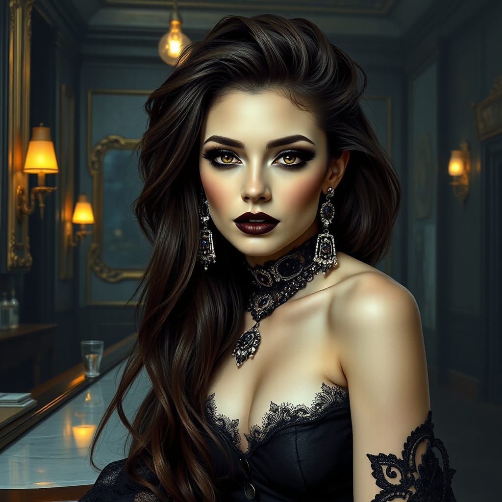 Gothic Goddess in Mystical Club