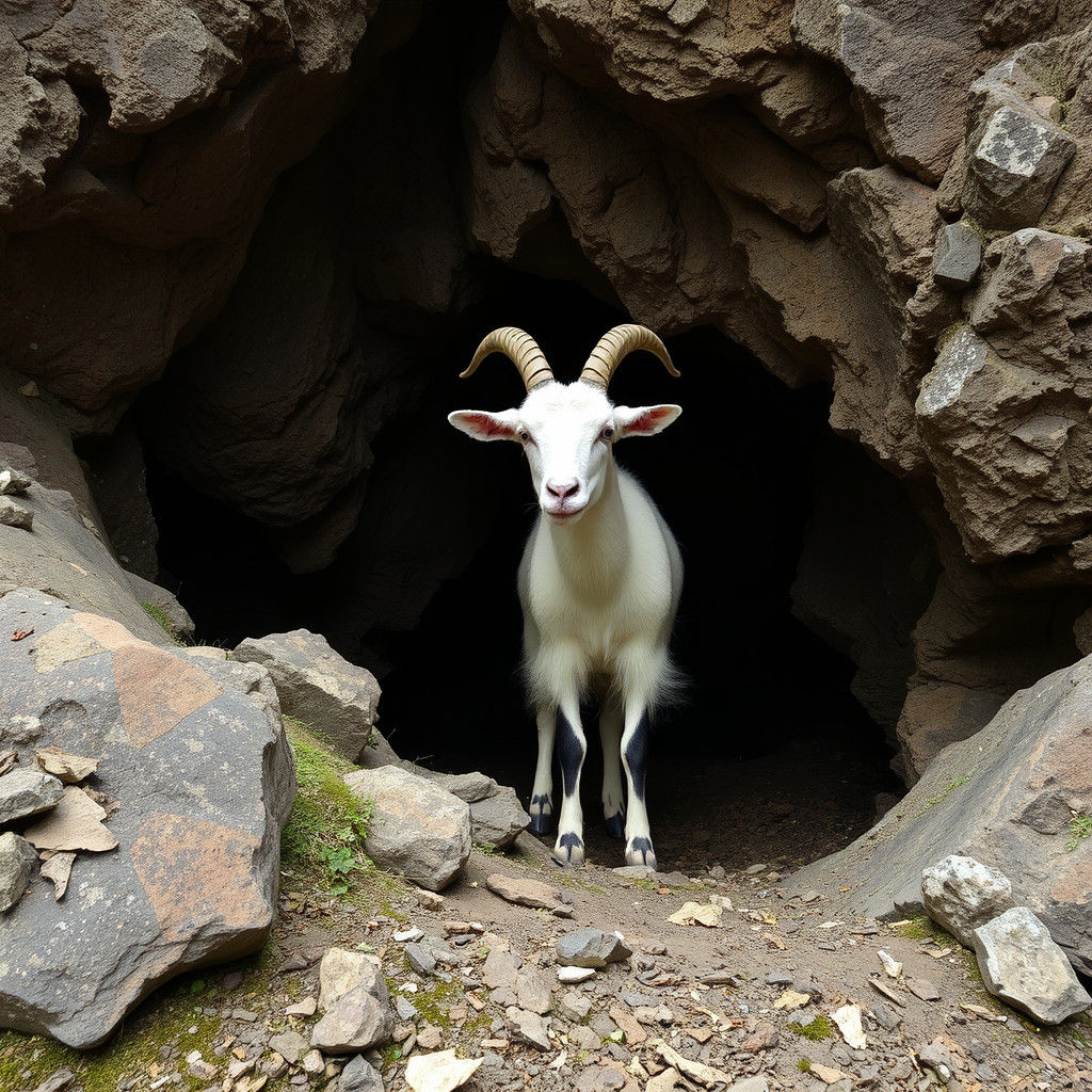 Cavernous Exposed Goat in a Cave