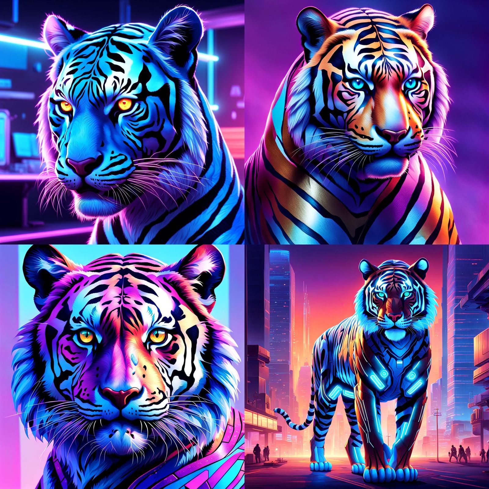 Cybernetic Tiger: High-Tech Concept Art