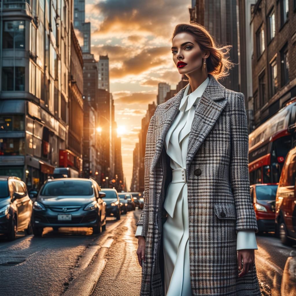 Plaid Fashion: Cinematic Digital Art