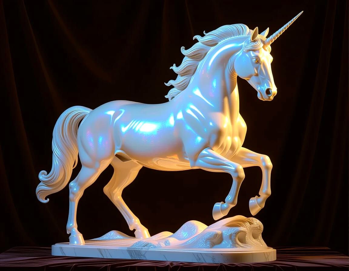 Marble Iridescent Centaur Sculpture