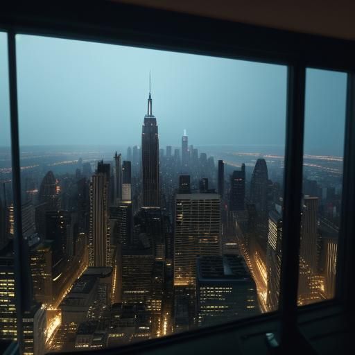 Majestic Cityscape at Dusk in Cinematic Style
