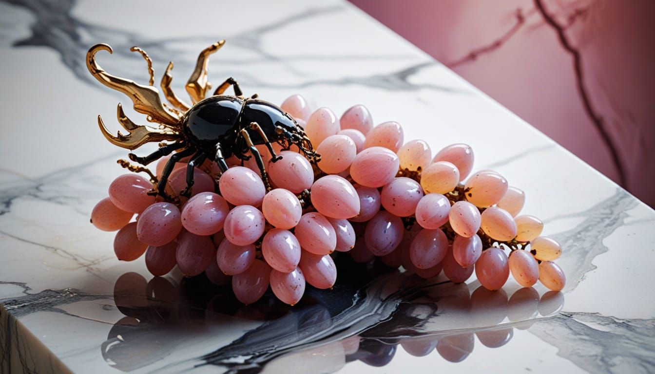 Gemstone Grapes and Scorpion in Baroque Style