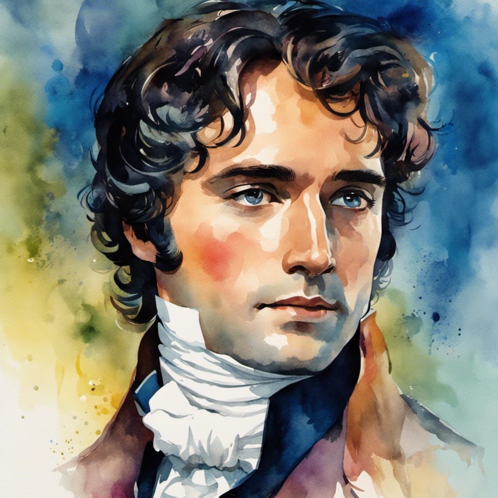 Watercolor Portrait of a Young Mr. Darcy