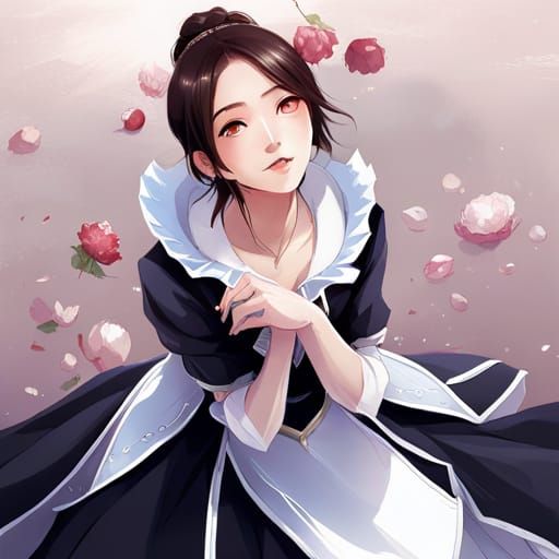 Anime Maid Princess Portrait in Disney Splash Art Style