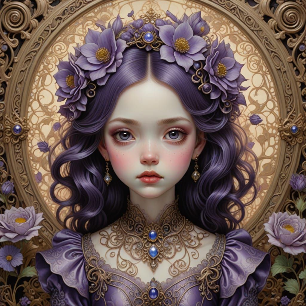 Whimsical, Lavender-Hued Bloom in an Enchanted Realm