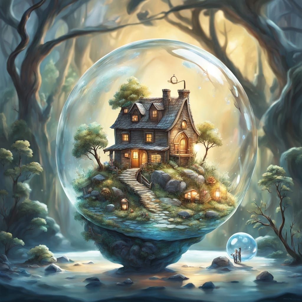 Whimsical Snail Shell World