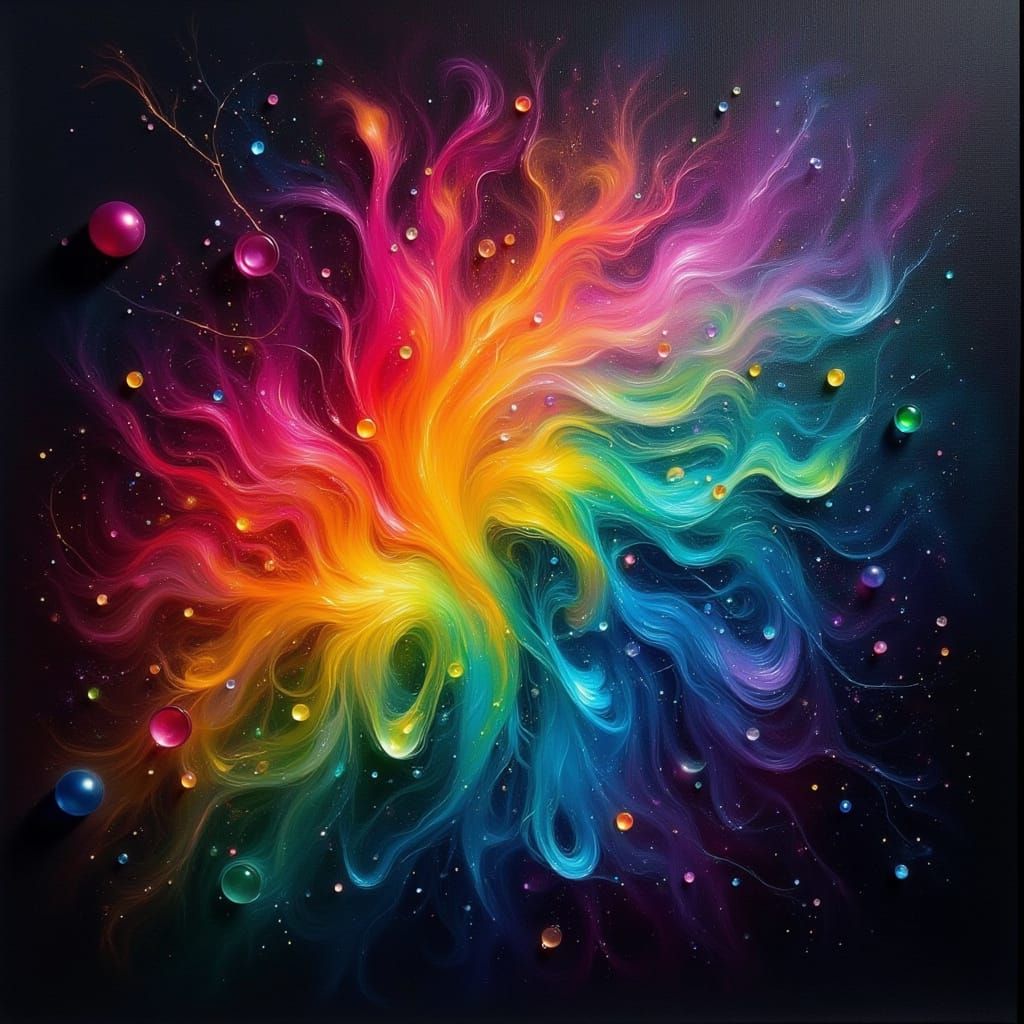 Ethereal Rainbow Unfolds Across Dark Velvet Canvas