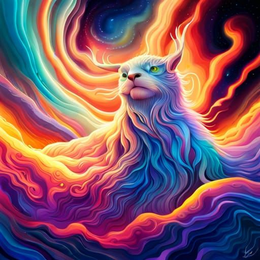 Otherworldly Creatures Floating in Nebula