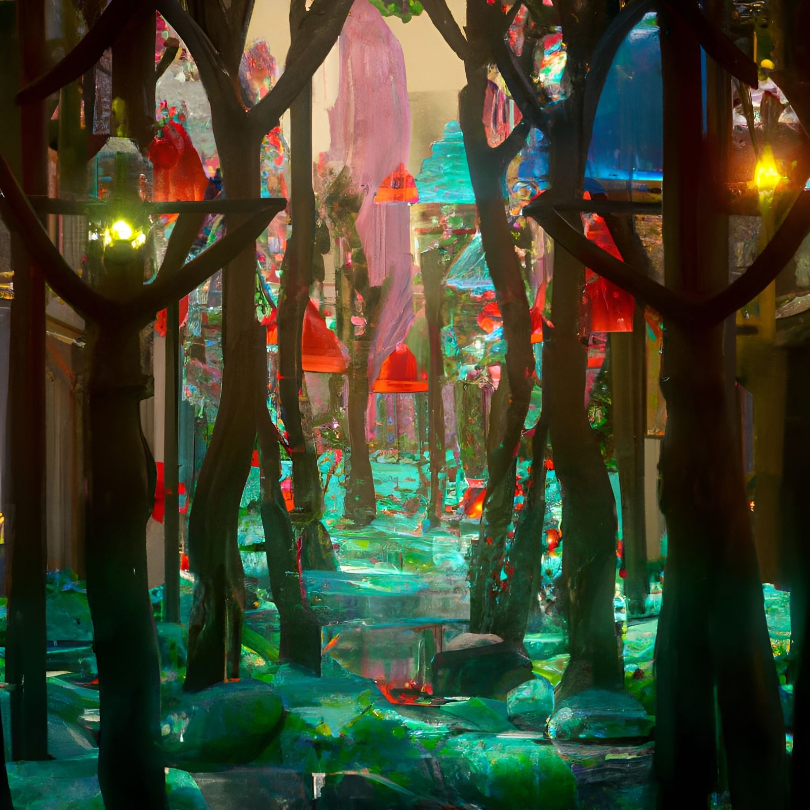 Stained Glass Forest Landscape in Unreal Engine 5
