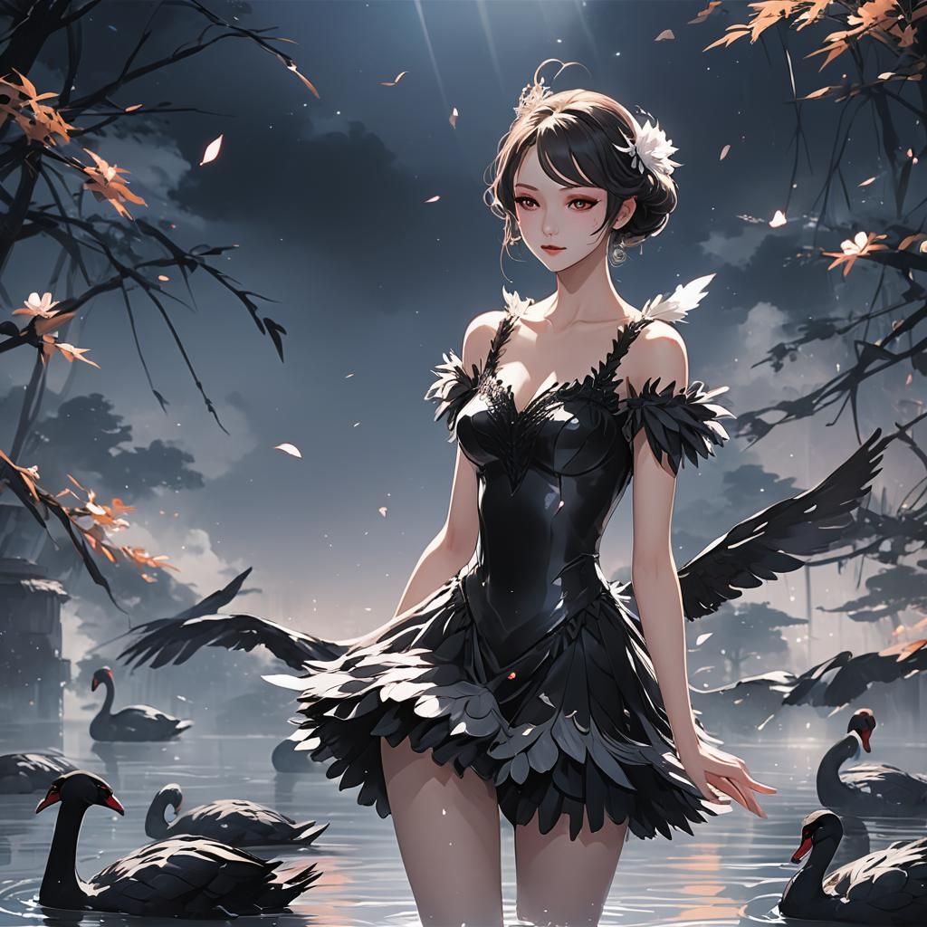 Black Swan from Honkai Star Rail: Anime-Style Real Life