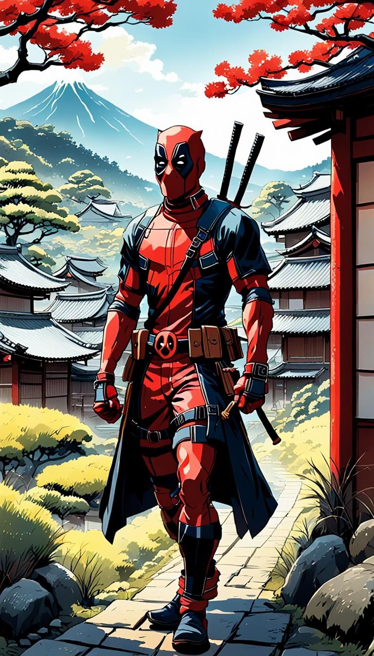 Deadpool in Feudal Japan, Ukiyo-e Style